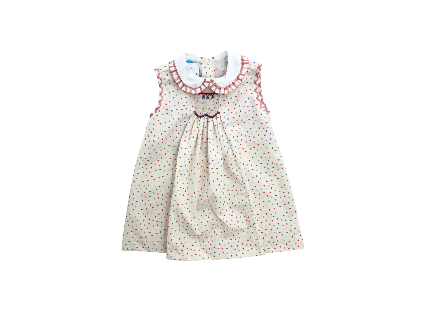 Emery Patriotic Dots Smocked Dress