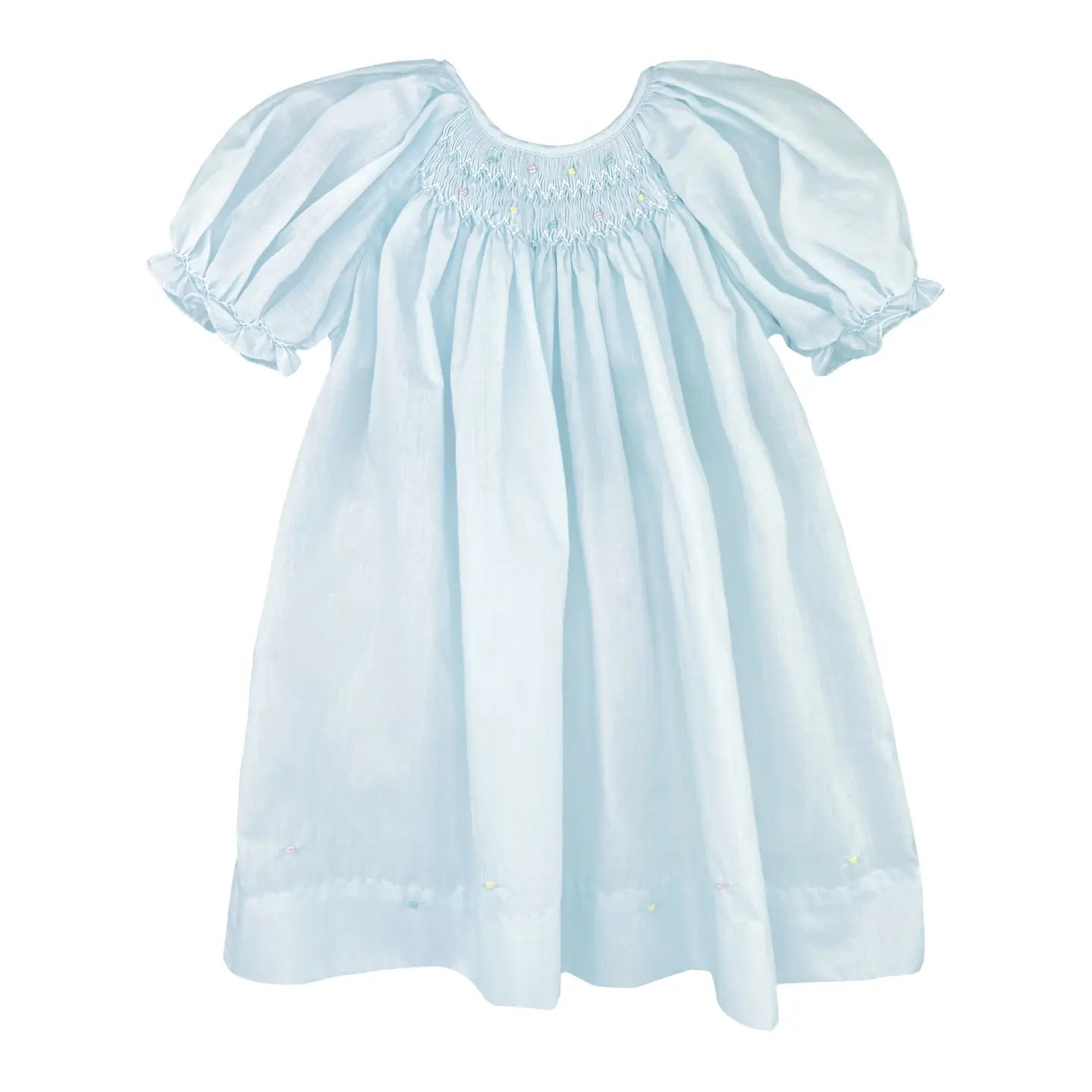 Daygown with Raglan Sleeves & Embroidered Hem