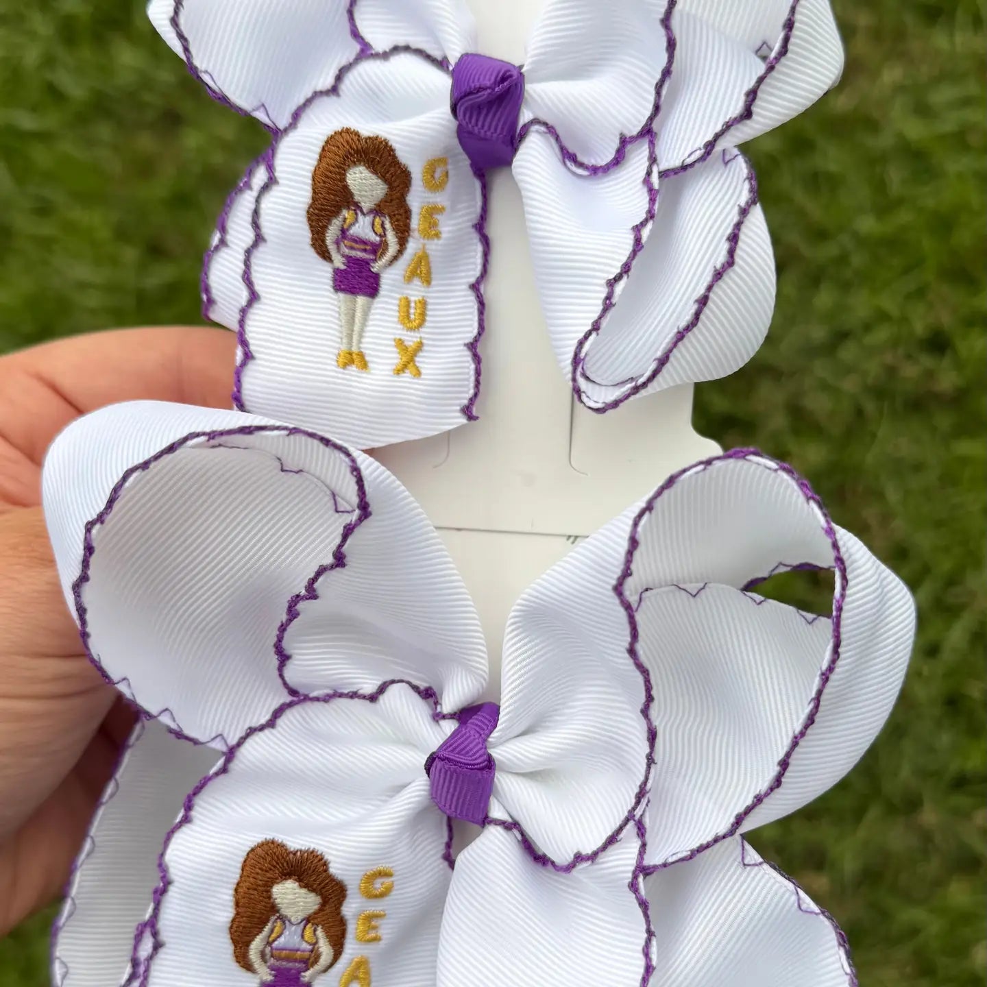 Geaux Game Day Girl Embroidered Bow