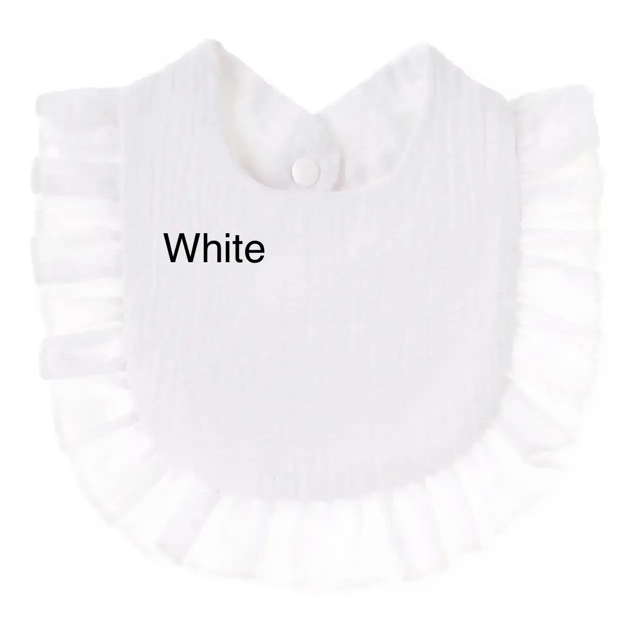 Muslim Ruffle Bib-White