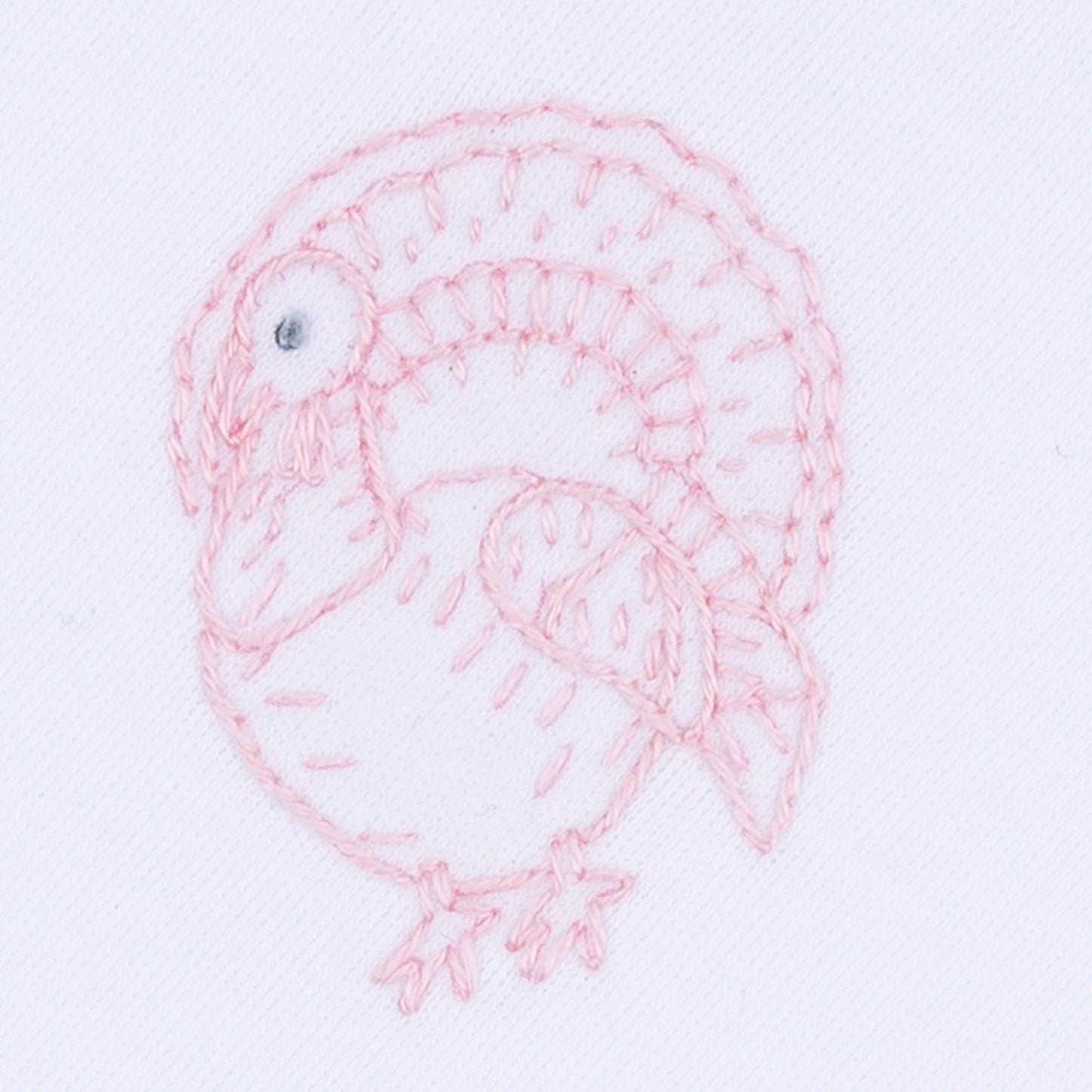 Harvest Blessings Hand-Embroidered Bib - Pink