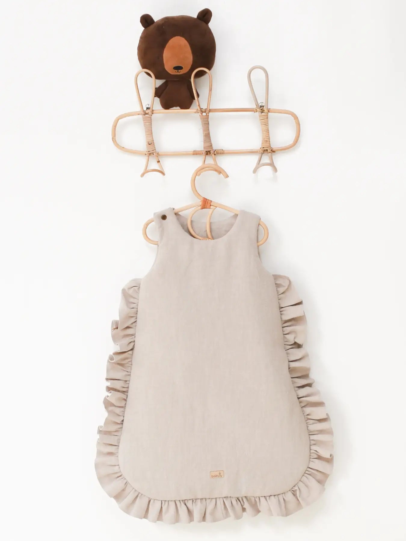 Linen Baby Sleeping Bag with Frills