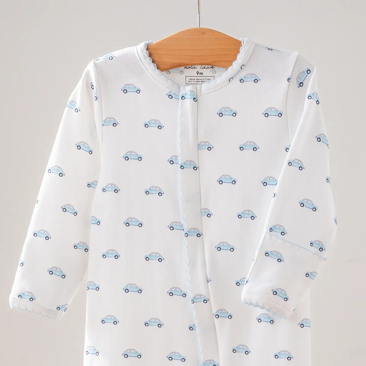 Little Blue Wheels Organic Cotton Baby Pajamas Zip Up