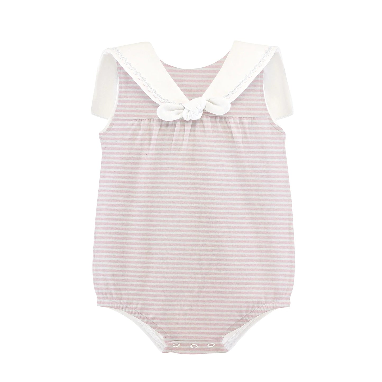 Baby Club Chic Pink Stripes Bubble Sailor Collar