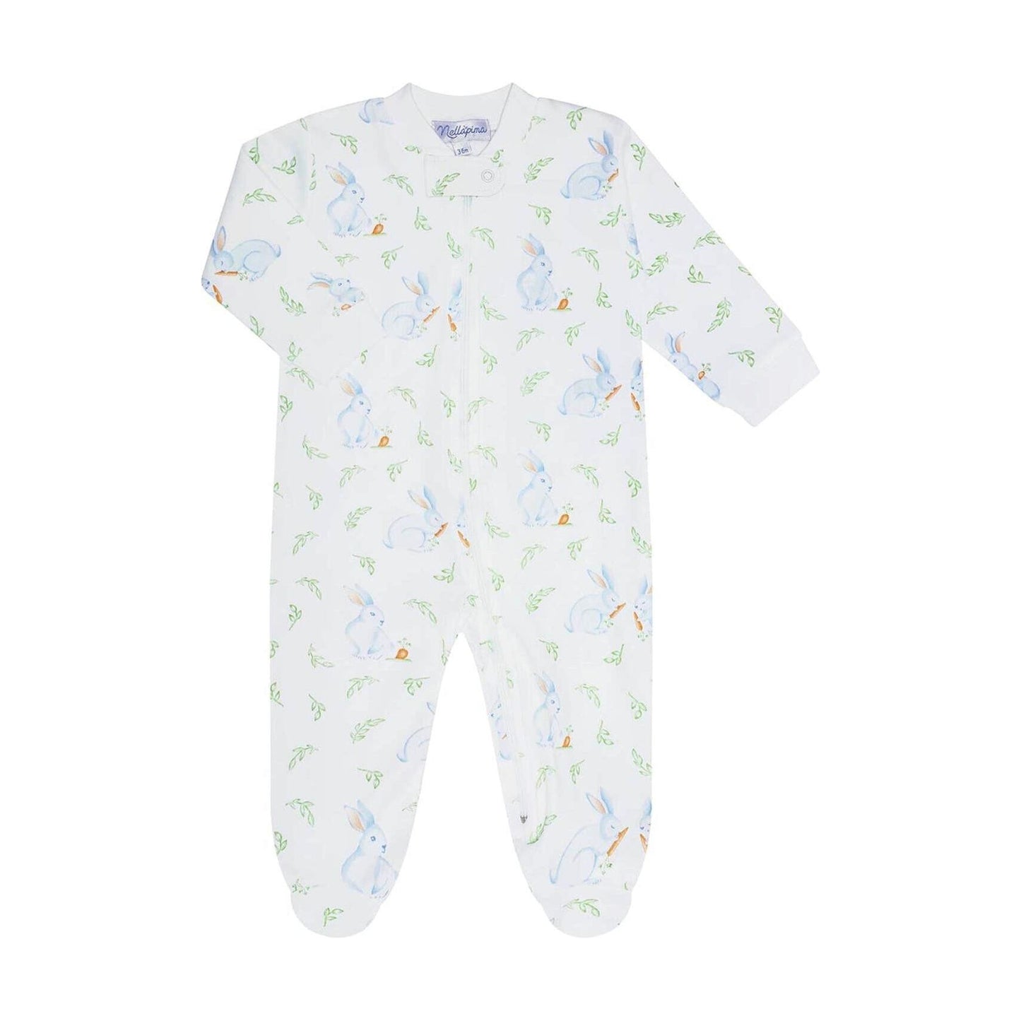 Bunny Blue Zipper Footie