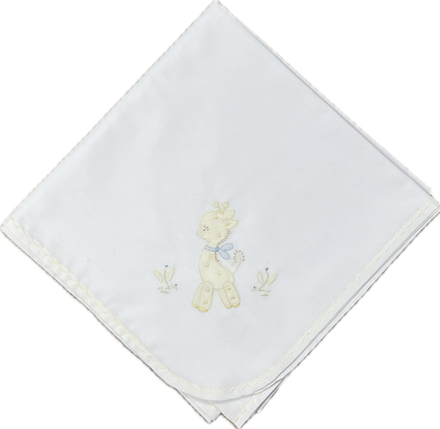 Auraluz - Blanket White with Yellow Giraffe