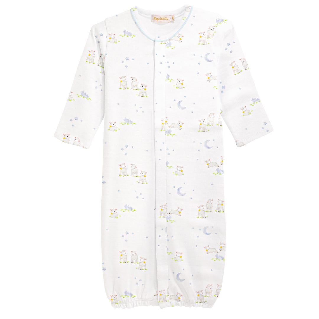 Baby Club Chic Baby Lambs Blue Gown Converter