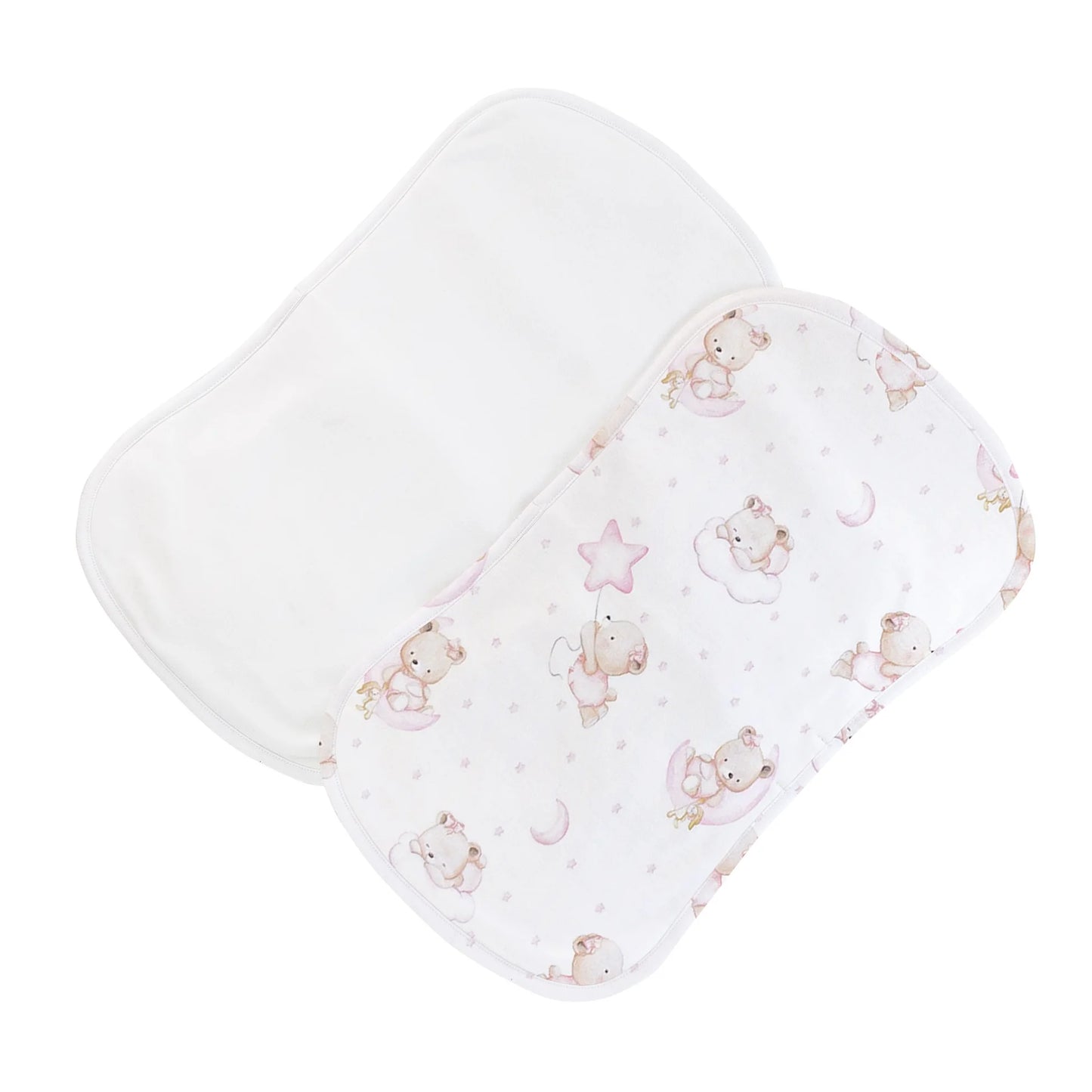 Baby Club Chic Sleep Tight Bear Pink Burp Set