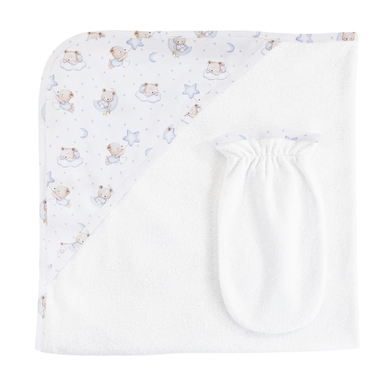 Baby Club Chic Sleep Tight Bear Blue Towel Set