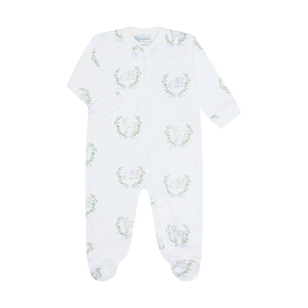 Nellapima Lamb Blue Zipper Footie