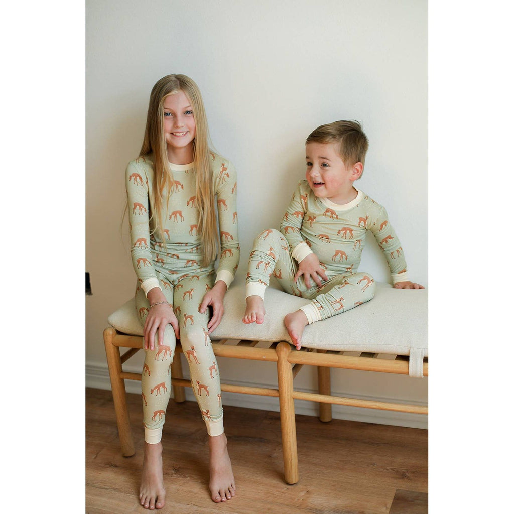 Southern Sleepies Fawn Field Pajama Set