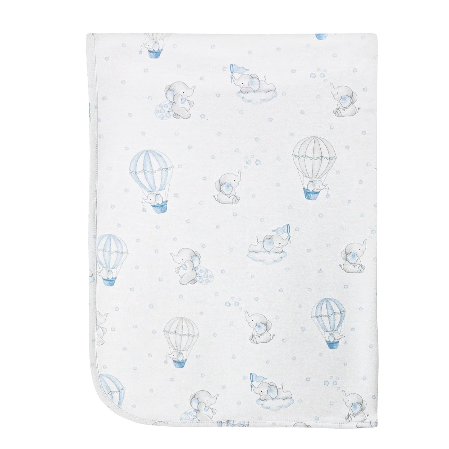 Dreamy Air Balloons Blue Receiving Blanket