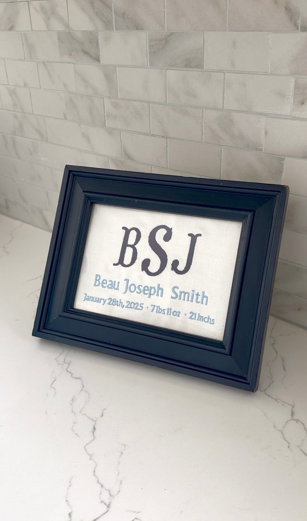 Custom Baby Name and Picture Frame Insert