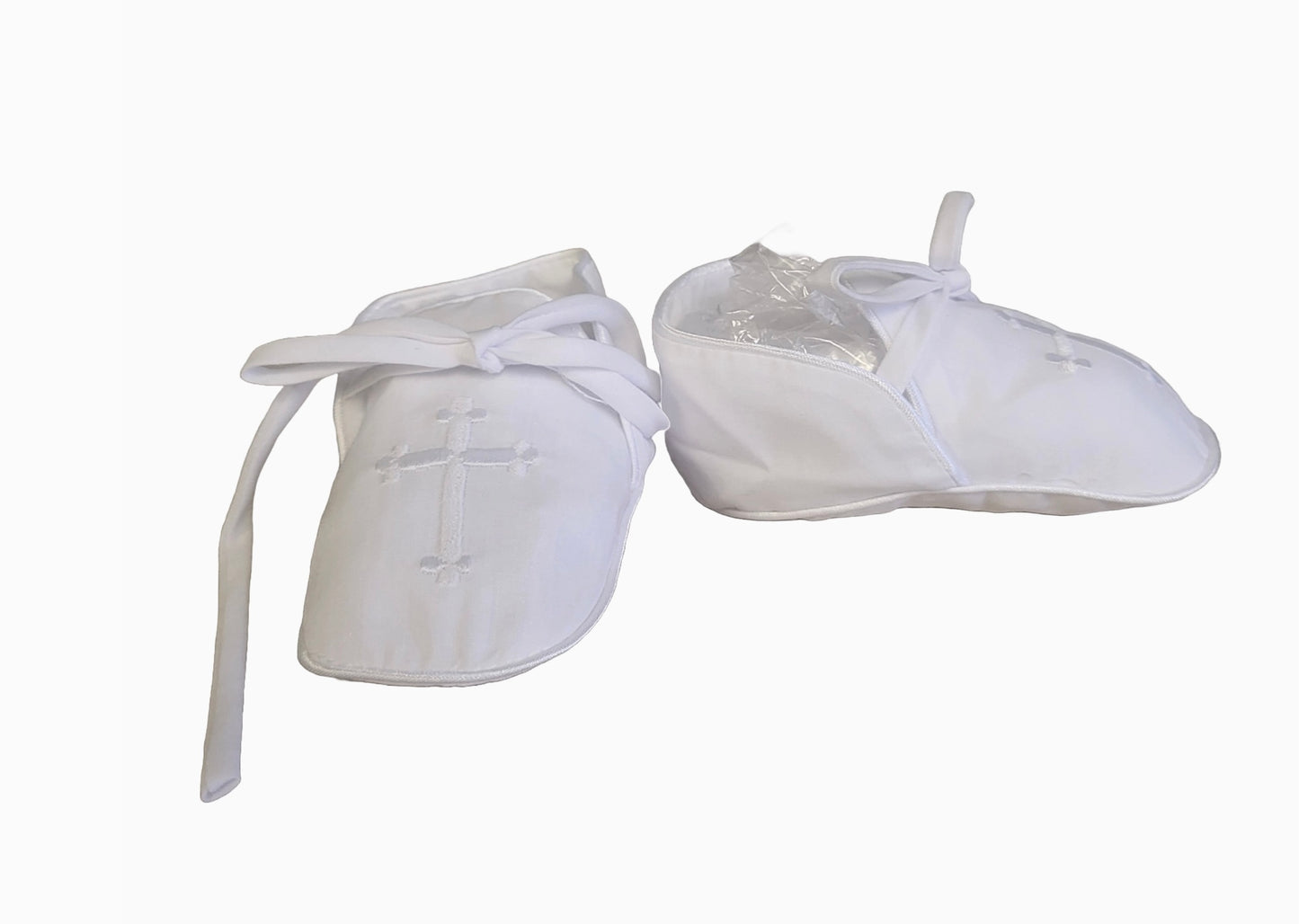 Embroidered Cross Christening Booties (0/3mths)