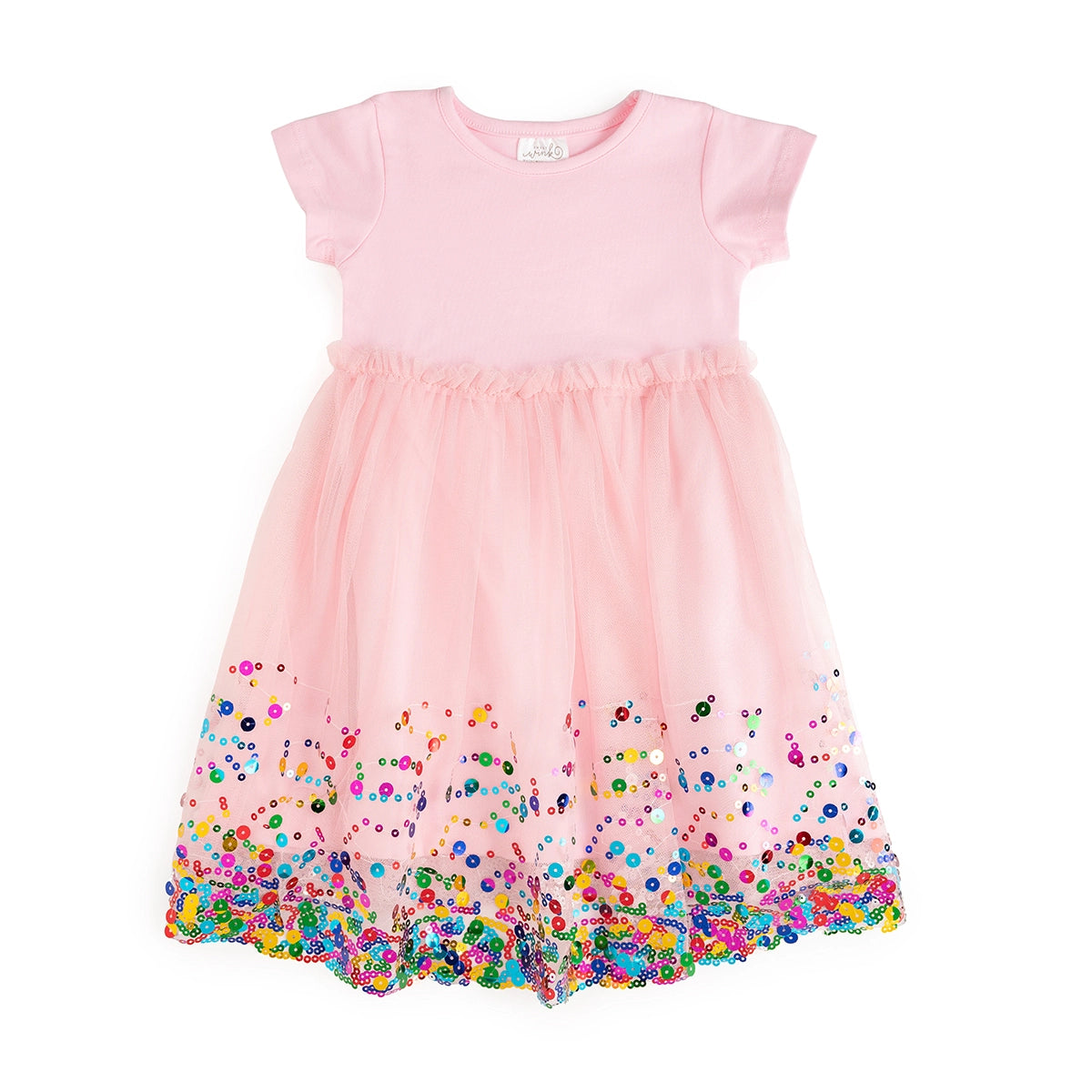 Pink Confetti Short Sleeve Tutu Dress 5 Pink Confetti Short Sleeve Tutu Dress 5