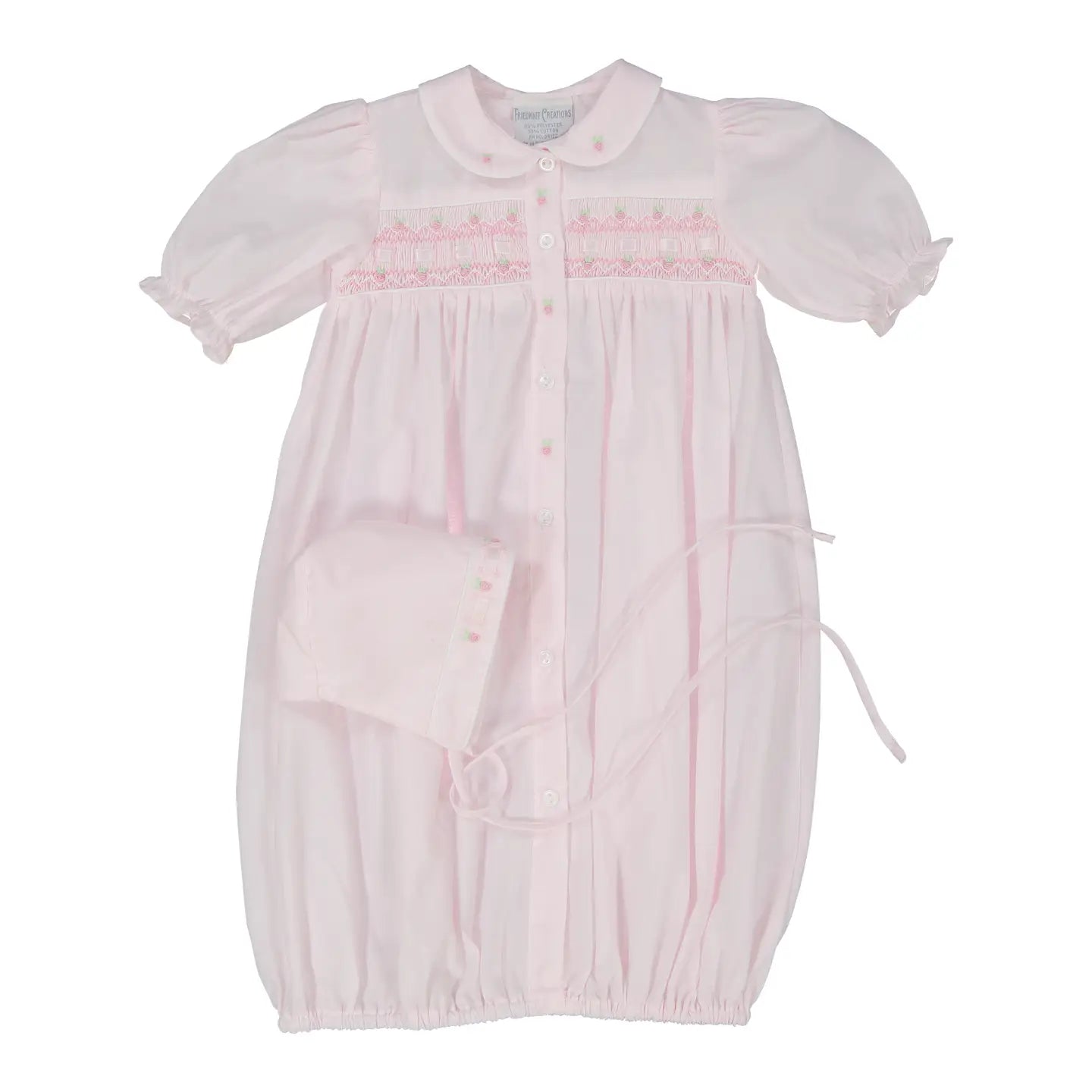 Ribbon Ruffle Smocked Take Me Home Gown with Hat