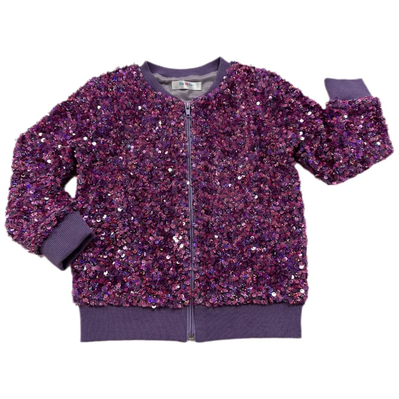 Girls Sequin Jacket Orchid