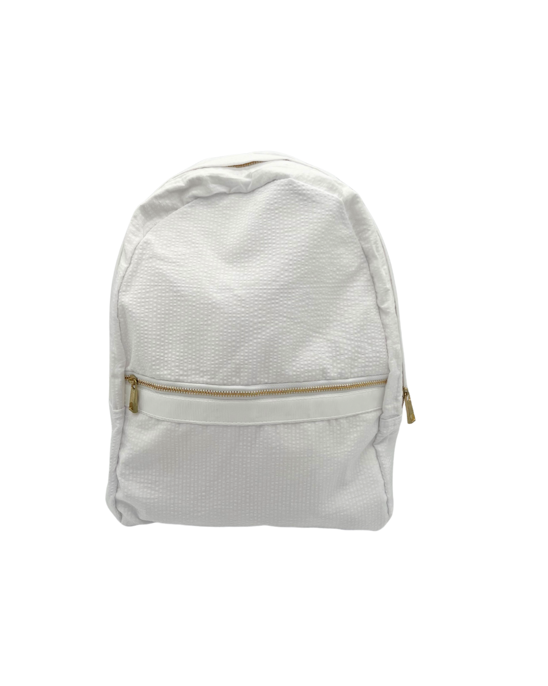 White Seersucker Backpack