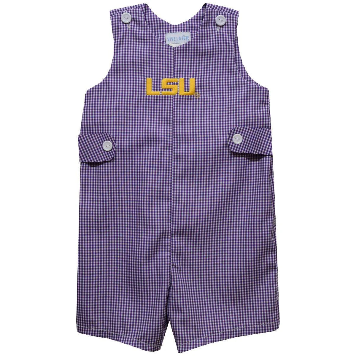 LSU Jon Jon-Boys Purple Gingham