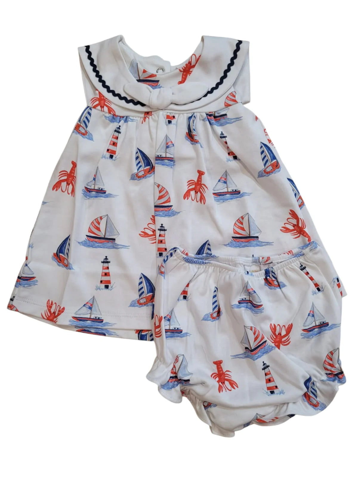 Sailing in Summer Dress w/ Sailor Collar
