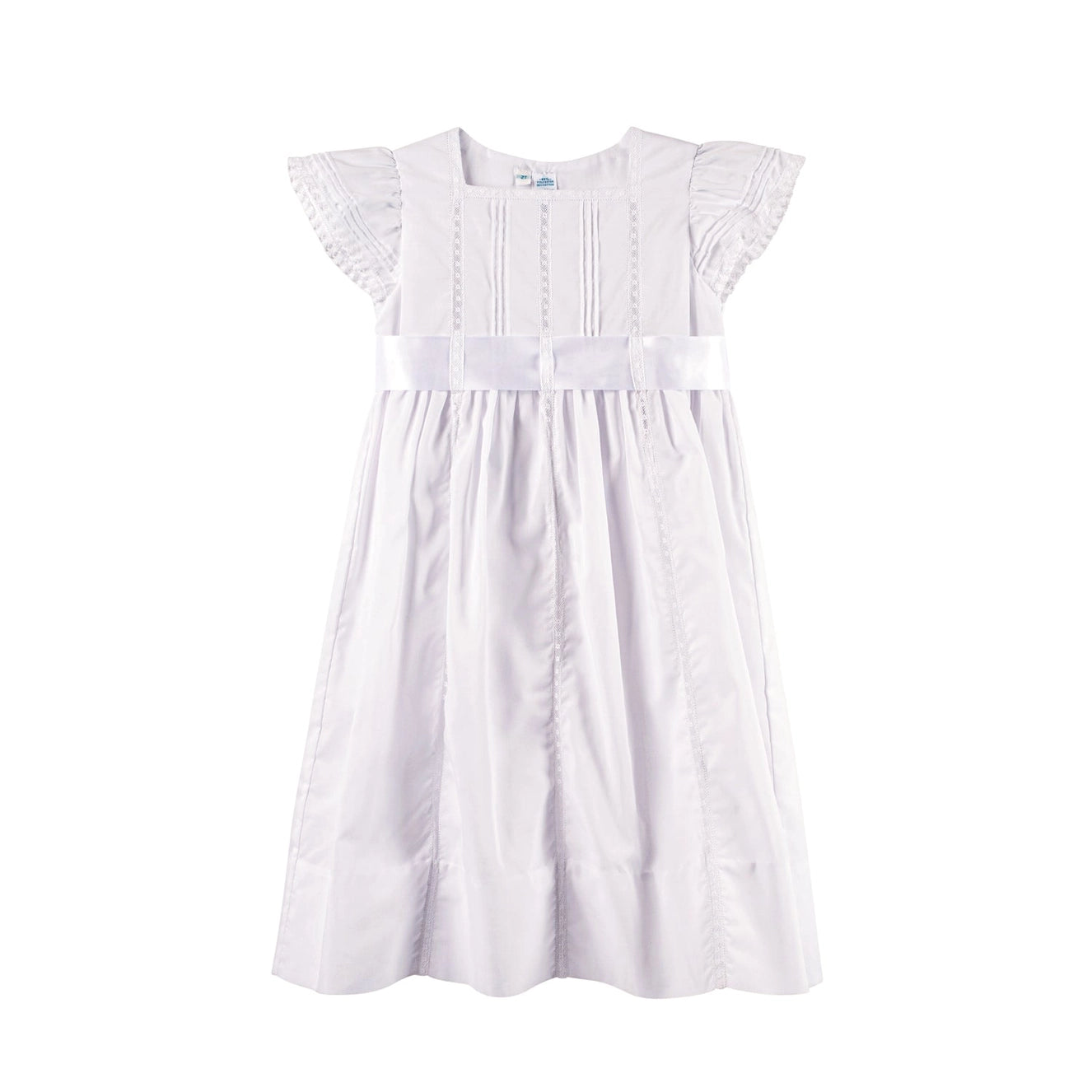 Girls White Wedding Dress with Removable Sash