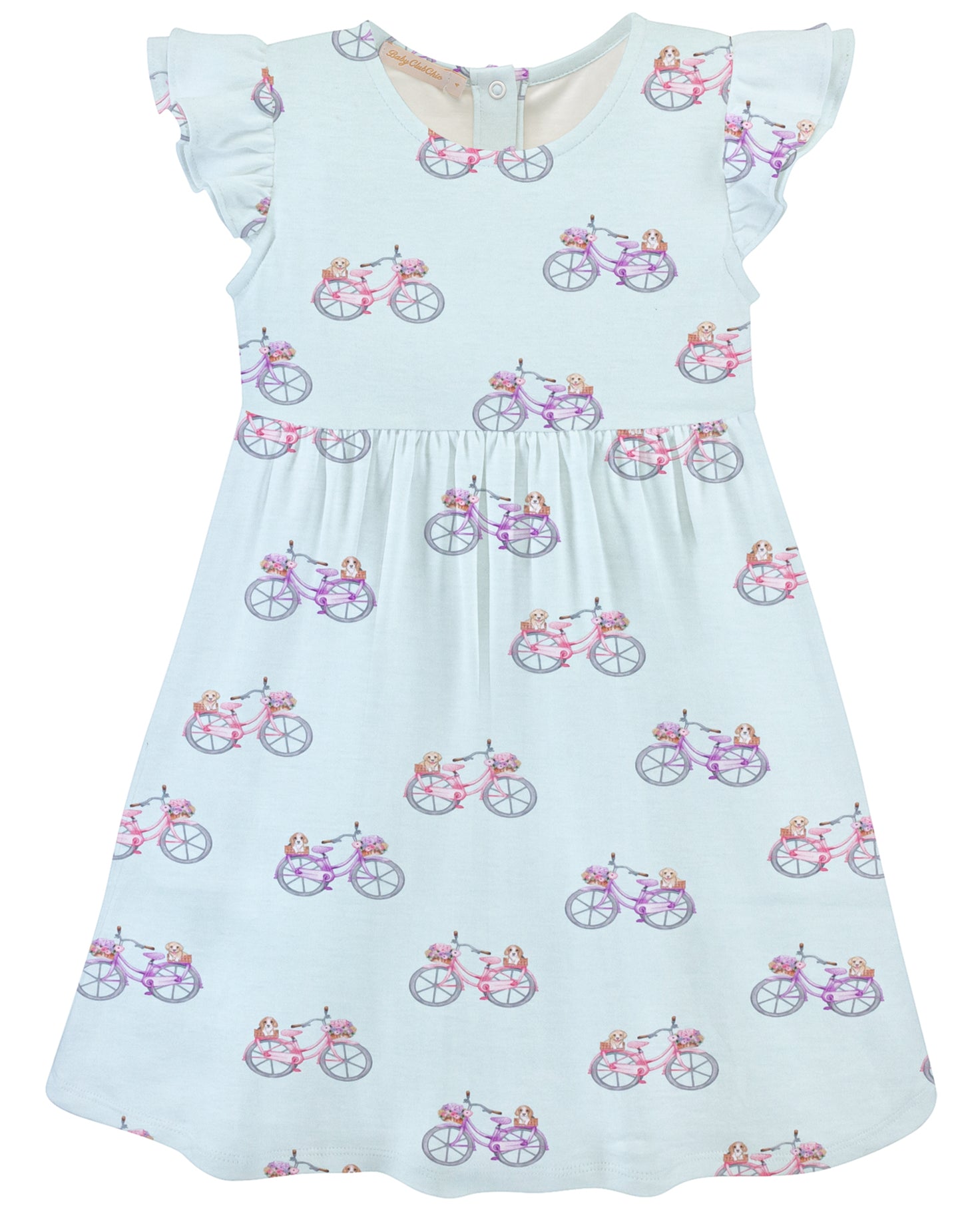 Vintage Bikes Dress w/ Ruffles