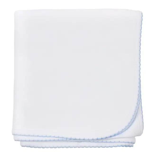 Picot Trim/Receiving Blanket (Light Blue Trim)
