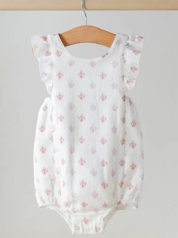 Fleur De Rose Organic Muslin Bubble Romper