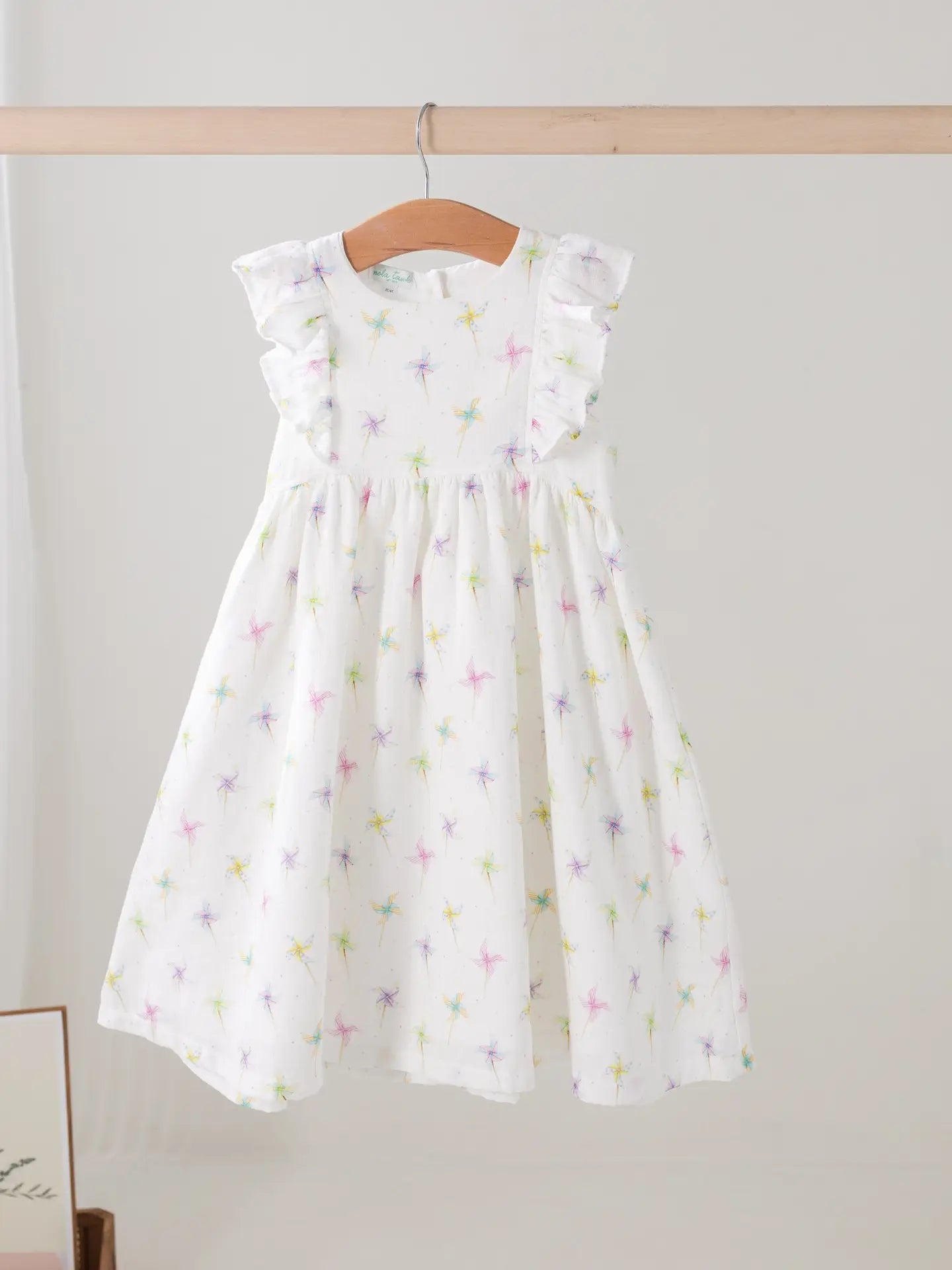 Pinwheel Party Organic Muslin Dress For Kids 2-3T