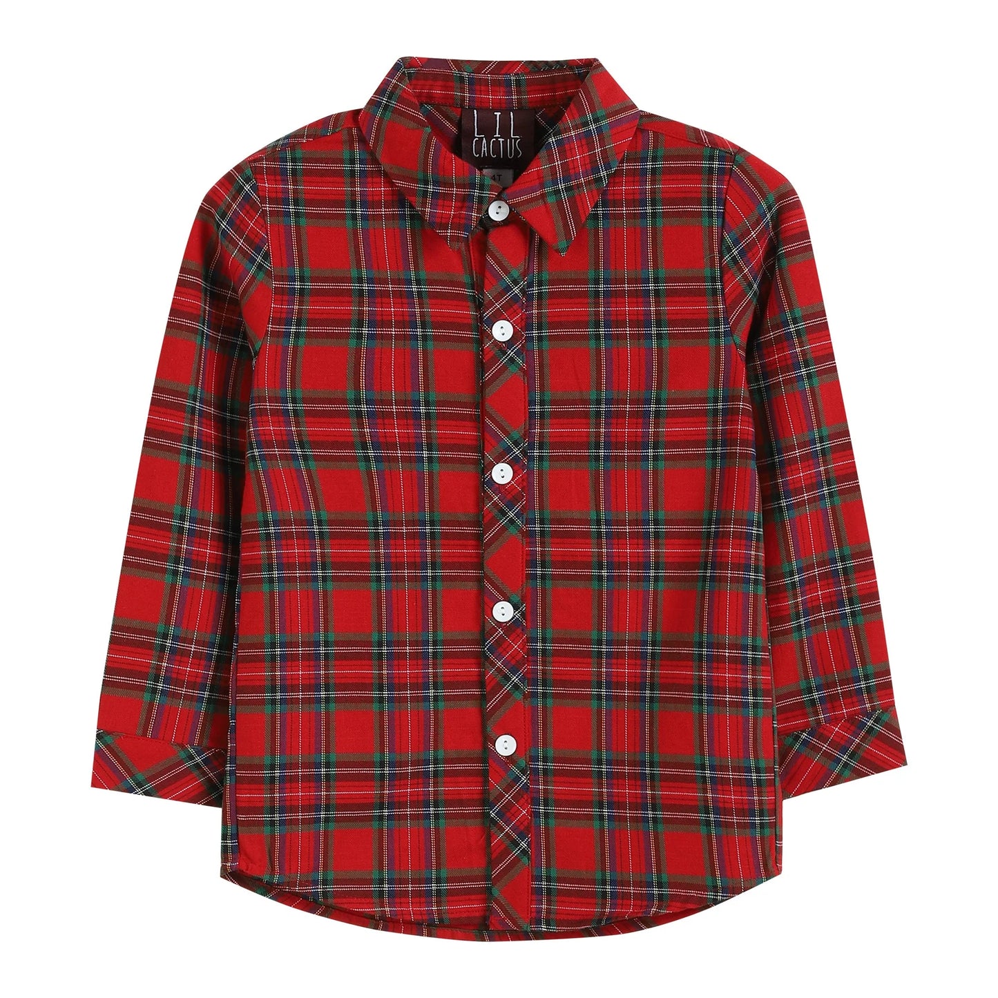 Tartan Button-Up Dress Shirt