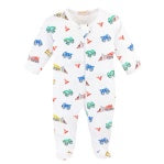 Construction Printed Zipped Footie