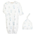 Dreamy Air Balloons Blue Gown & Hat Set