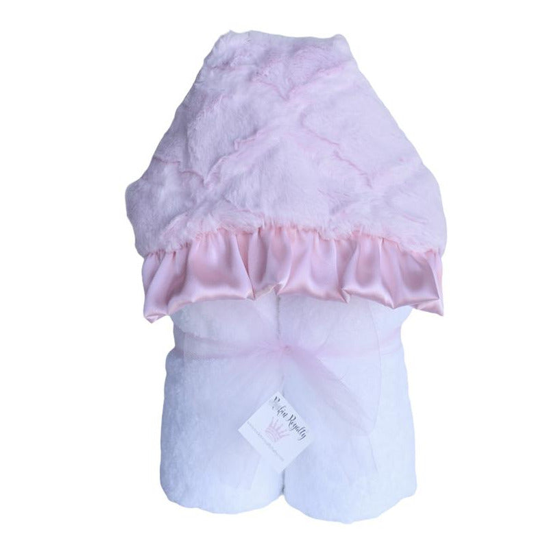 Rockin Royalty Girly Girl Pink Plush Hooded Towel