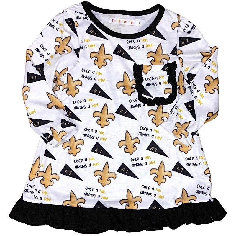 Printed Press-Once a Fan Saints Gown