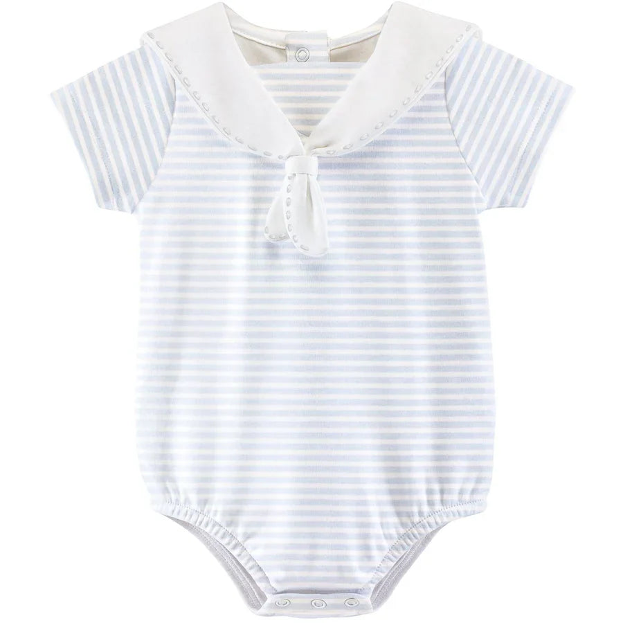 Baby Club Chic Light Blue Stripes Bubble Boy