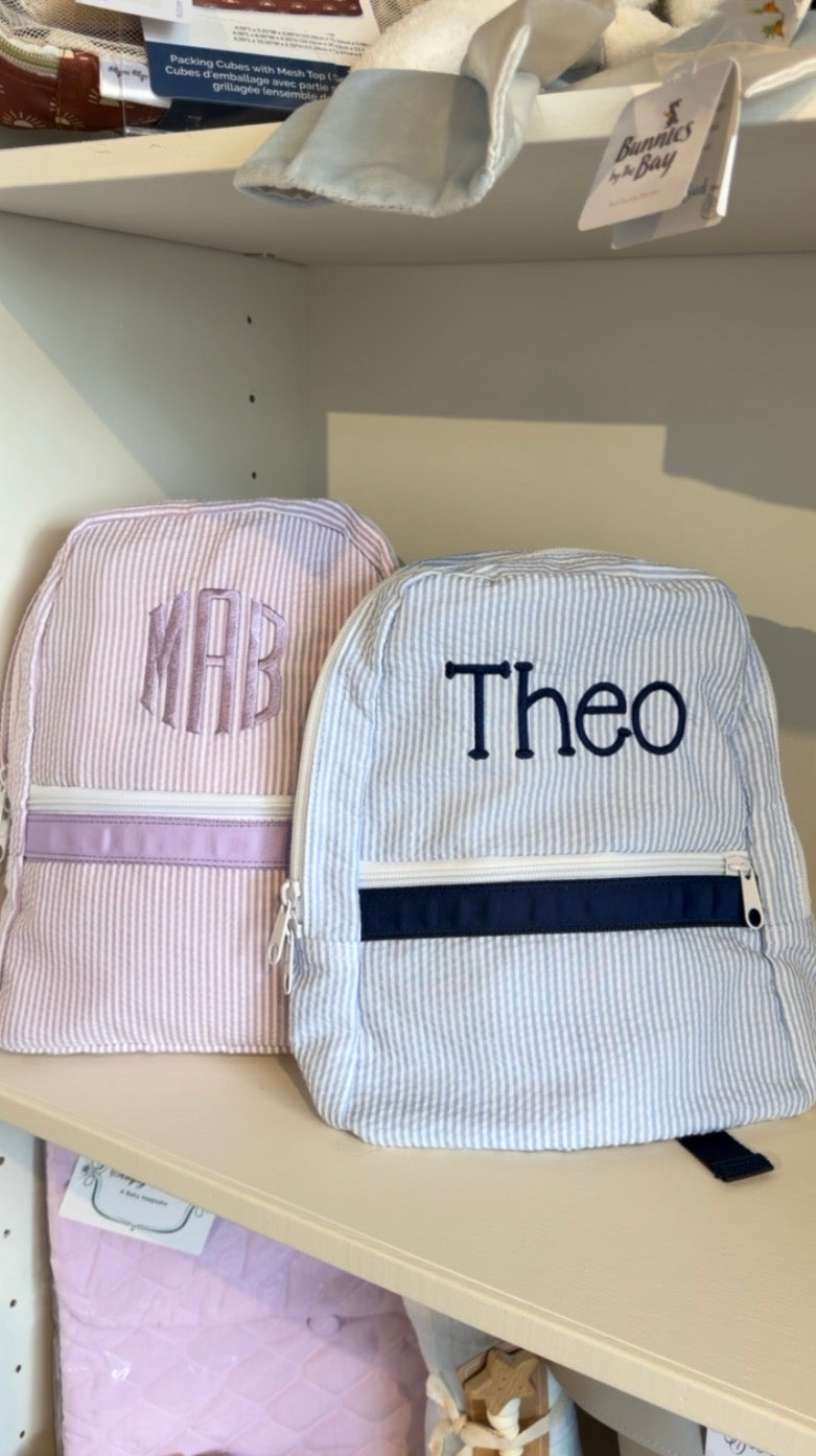 Seersucker Backpack- Medium