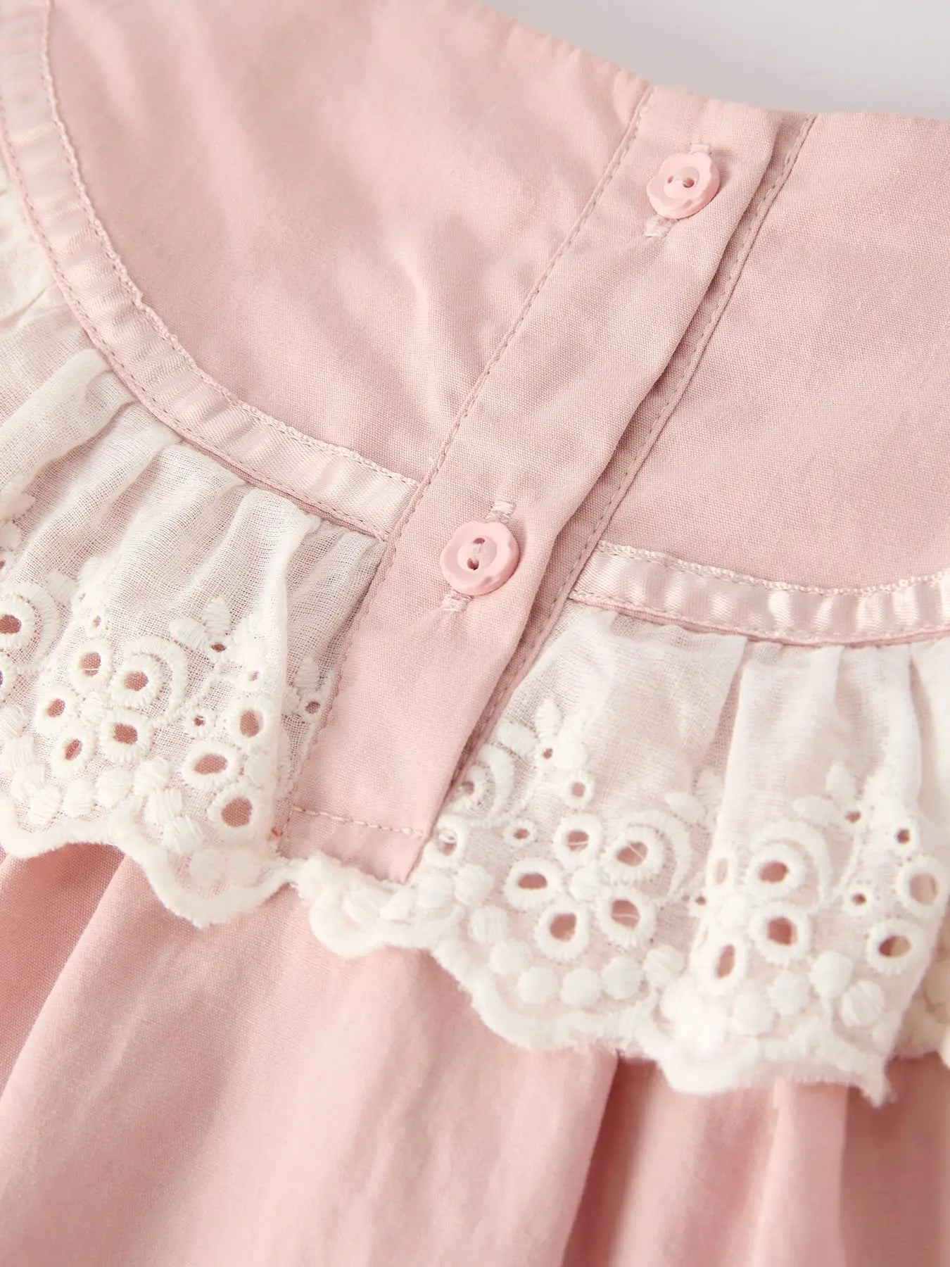 Light Pink Ruffled Bow Girls Dress