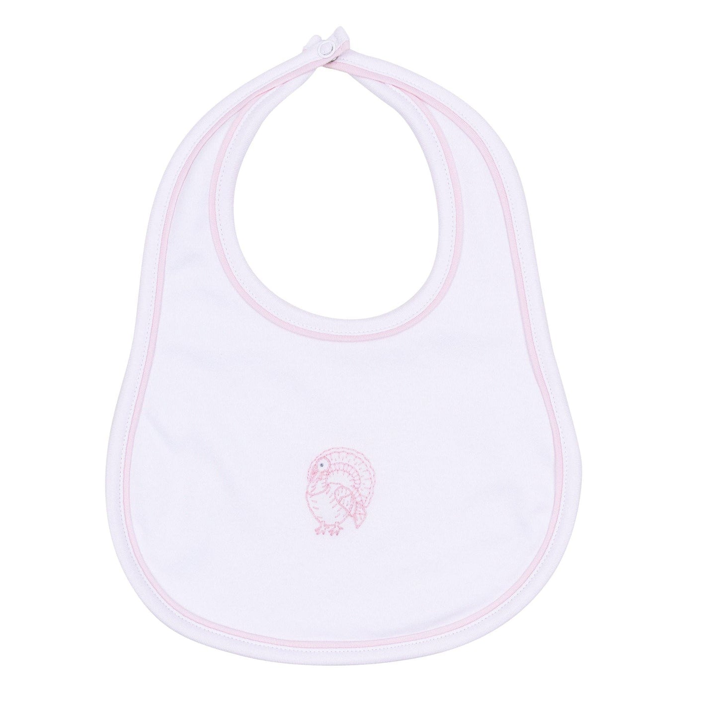 Harvest Blessings Hand-Embroidered Bib - Pink