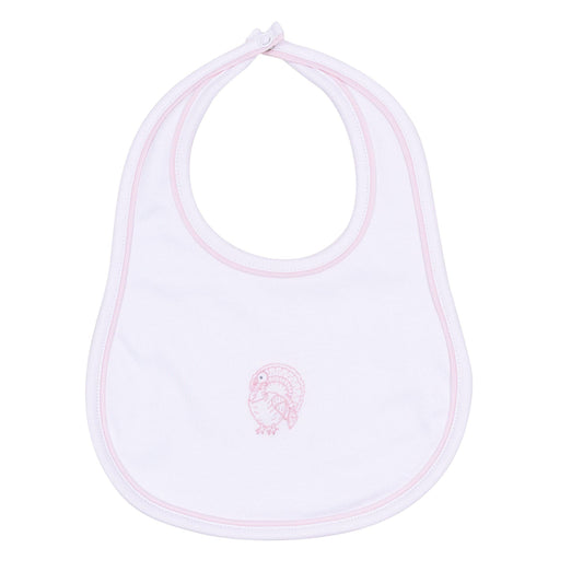 Harvest Blessings Hand-Embroidered Bib - Pink