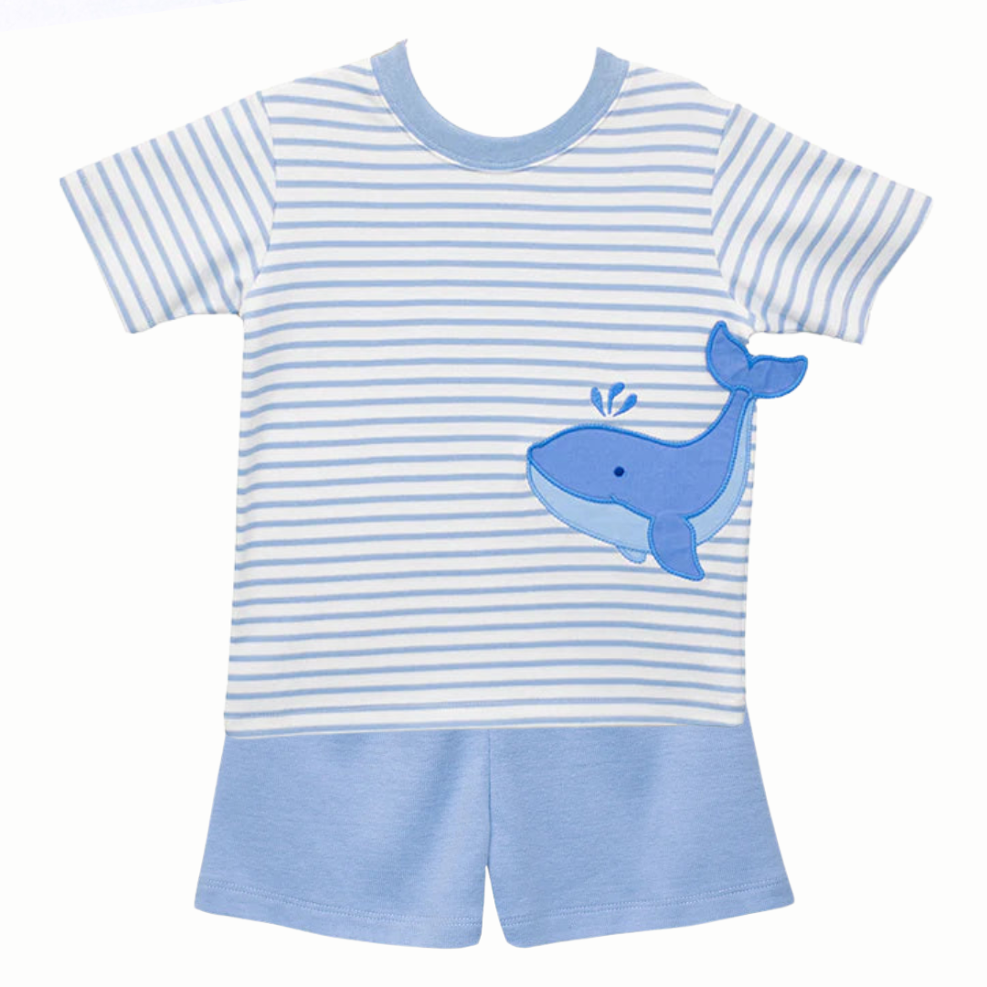 Whale Applique Short Set
