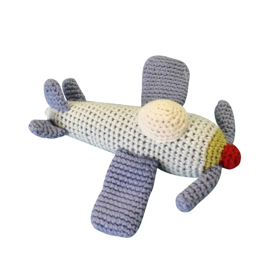 Airplane Hand-Crochet Rattle-6 inch