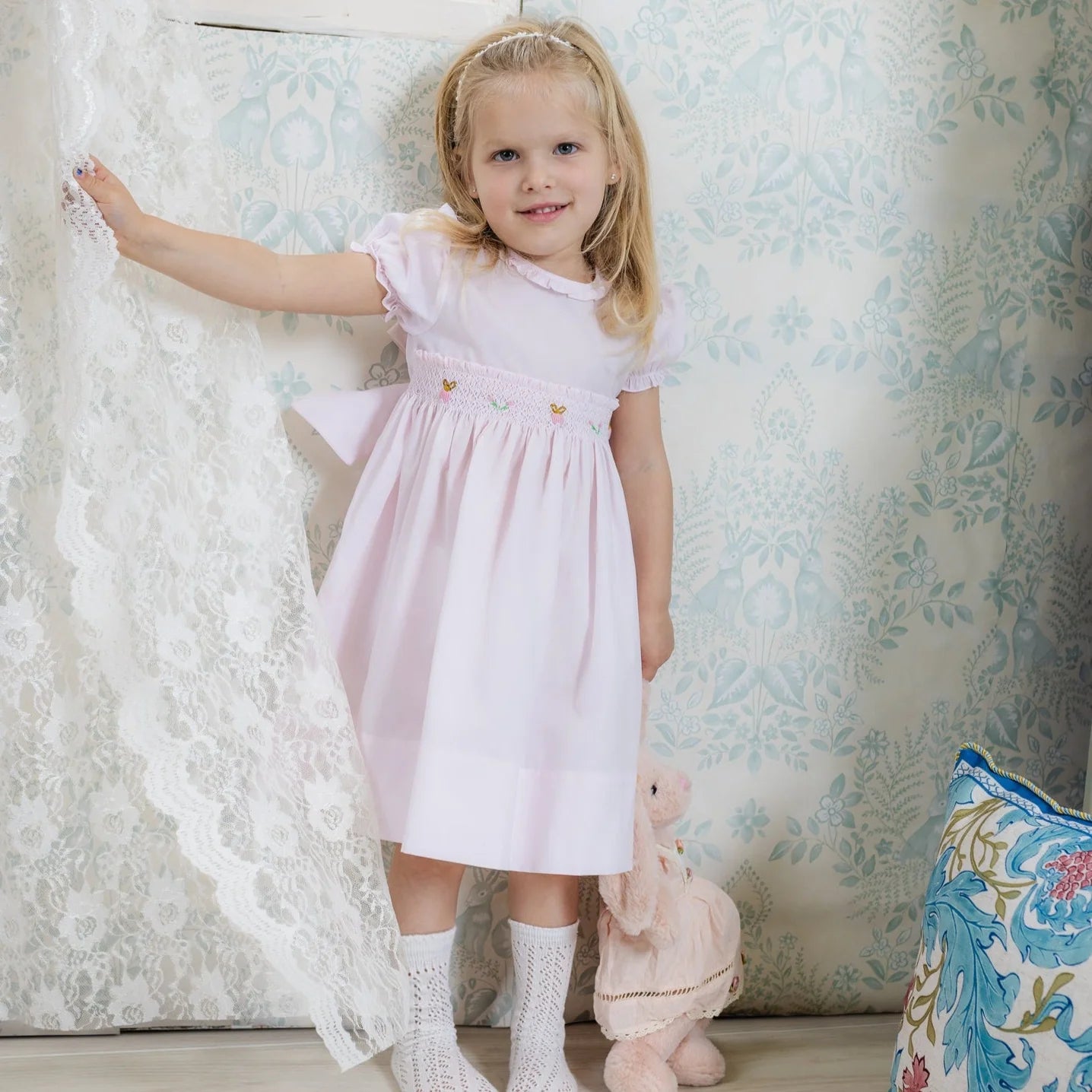 Easter Bunny Smocked Dress