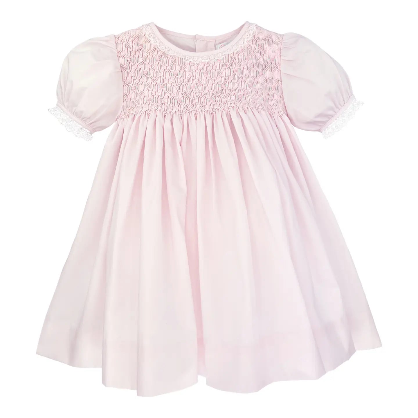 Fully Smocked Dress with French Lace