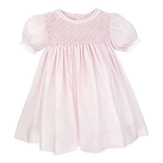 Fully Smocked Dress with French Lace