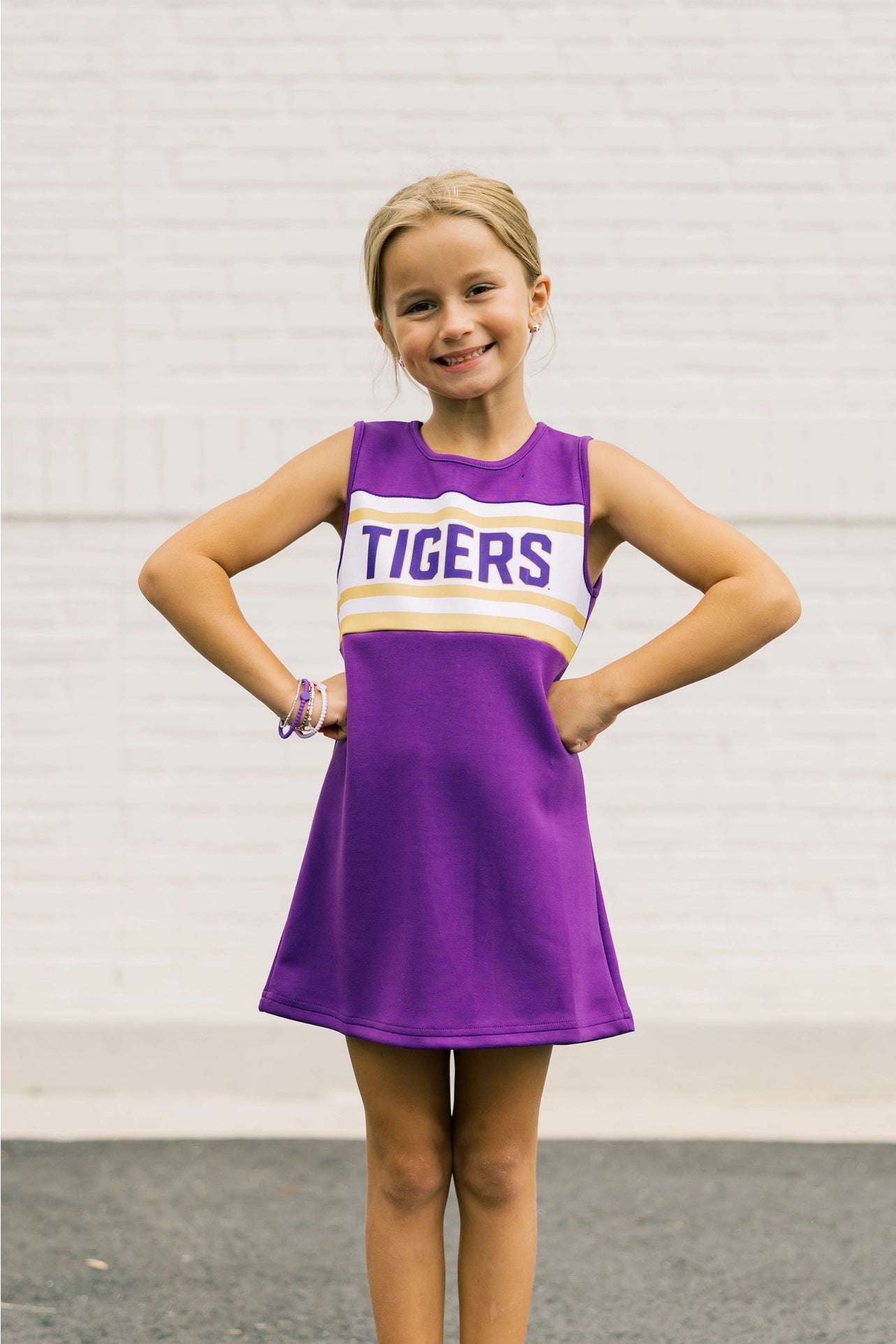 LSU Purple Striped Cheer Dress