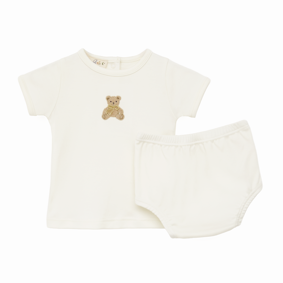 Bear Hugs Diaper Cover Set - Ivory