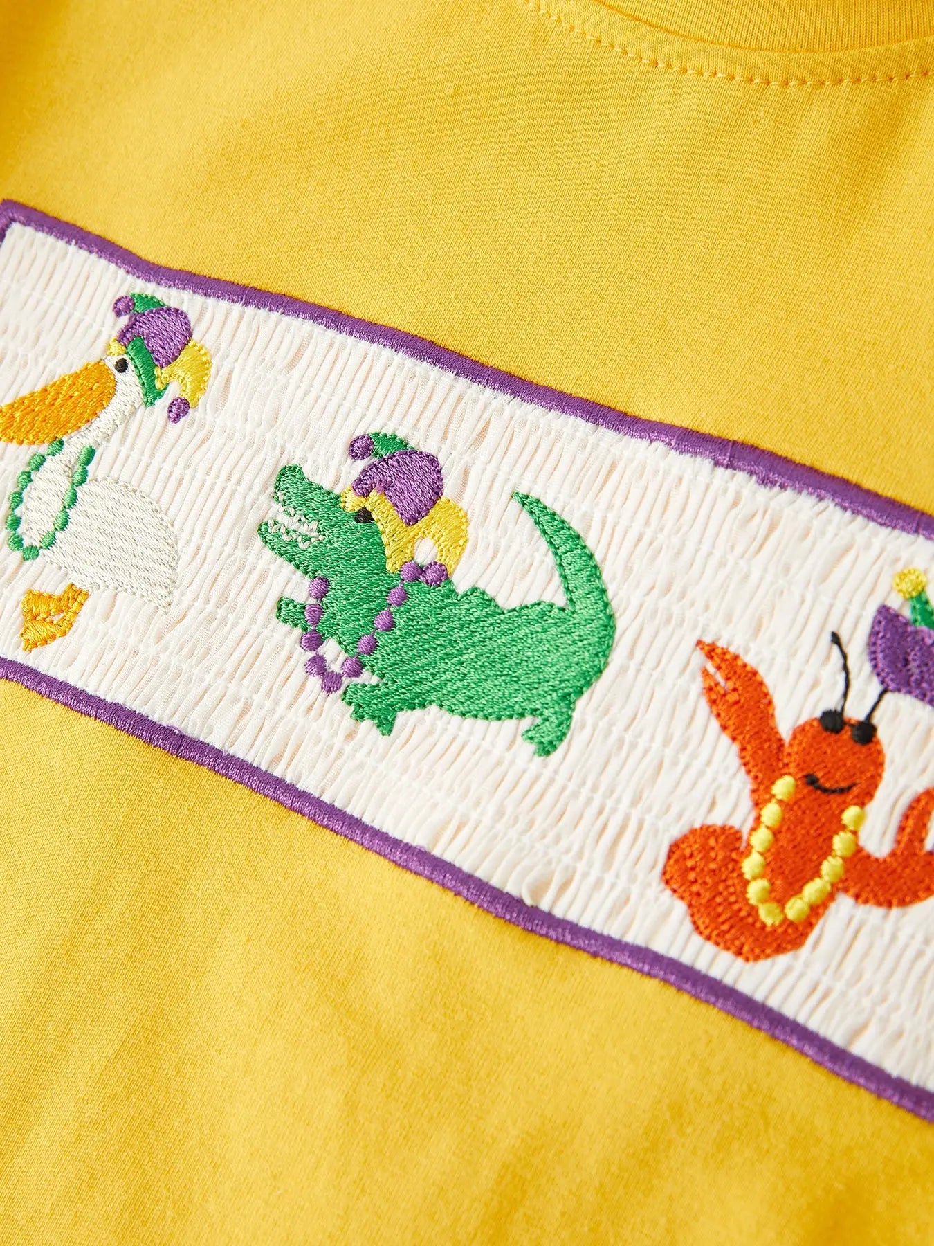 Mardi Gras Animal Smock Embroidery Boys'set