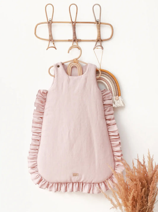 Linen Baby Sleeping Bag with Frills