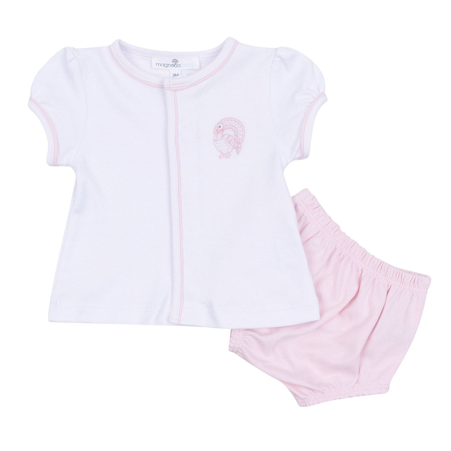 Harvest Blessings Hand-Embroidered Diaper Cover Set - Pink