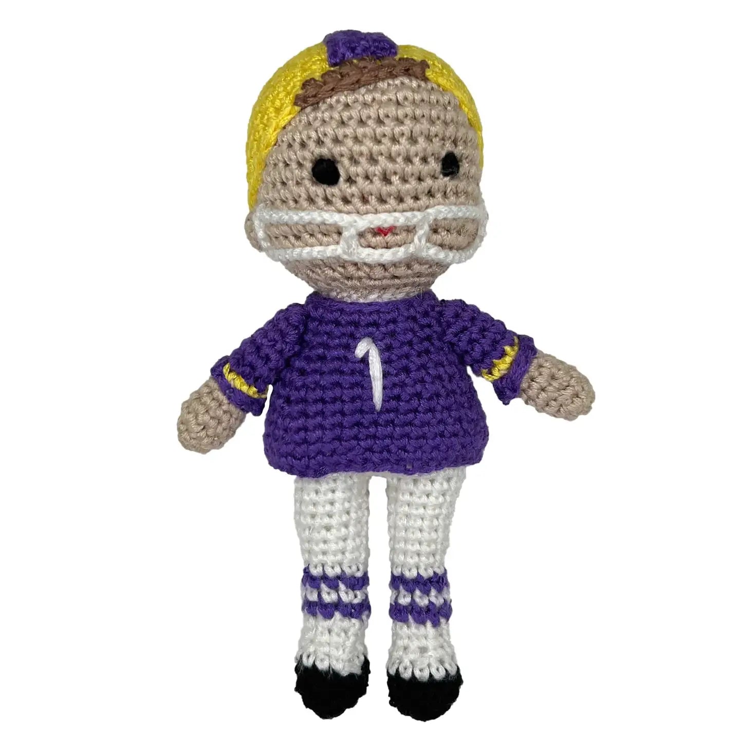 LSU Football Player Bamboo Crochet Rattle